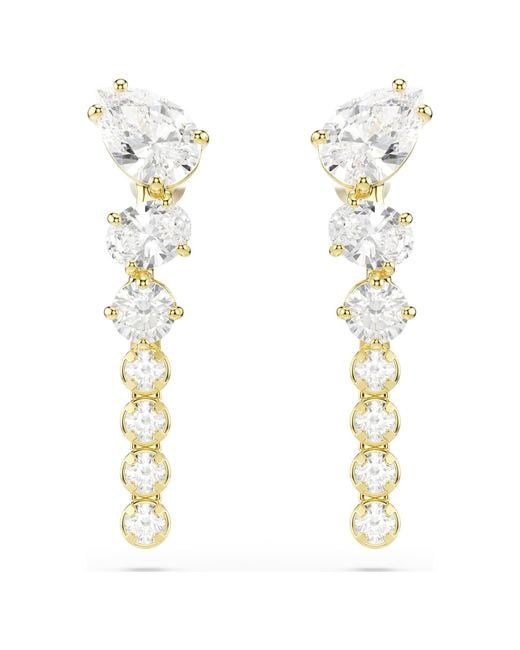 Swarovski Metallic Mesmera Drop Earrings, Mixed Cuts, 18K Finish