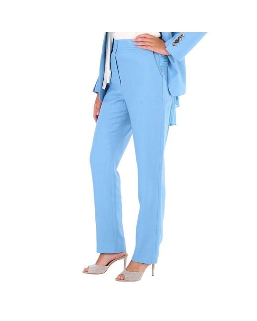 Burberry Blue Ladies Topaz Jersey Sash Detail Tailored Trousers, Brand Size 2