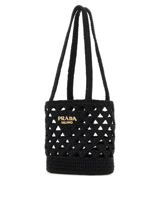 Prada Black Straw Handbag