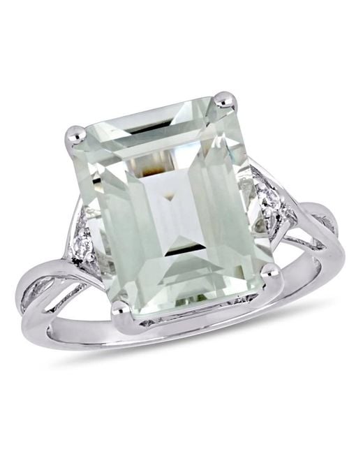 Amour Metallic 5 5/8 Ct Tgw Emerald Cut Quartz And Topaz Twist Ring