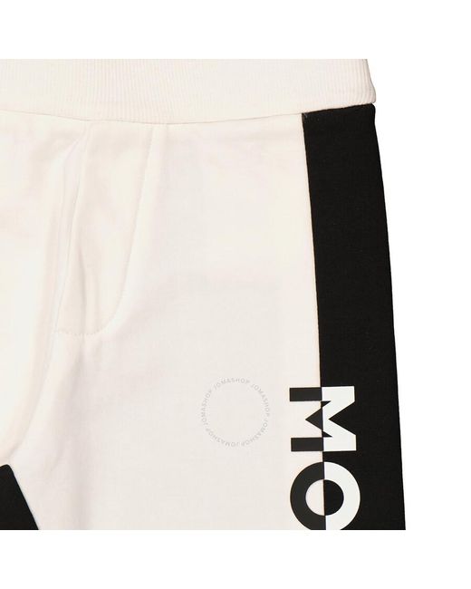 Moncler Natural Boys Logo Print Bicolor Sweatpants for men