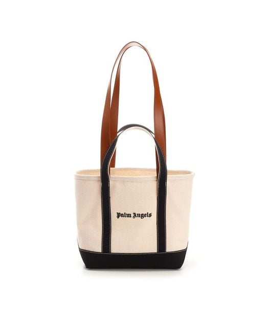 Palm Angels Natural Canvas Shoulder Bag