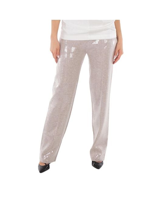 Burberry Gray Sequins Embellished Carina Cashmere Pants