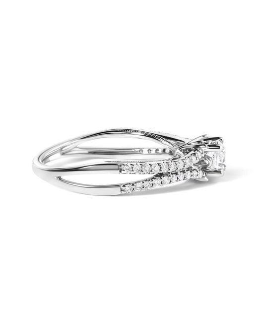 Haus of Brilliance White 14K 5/8 Cttw Diamond Split Shank Engagement Ring