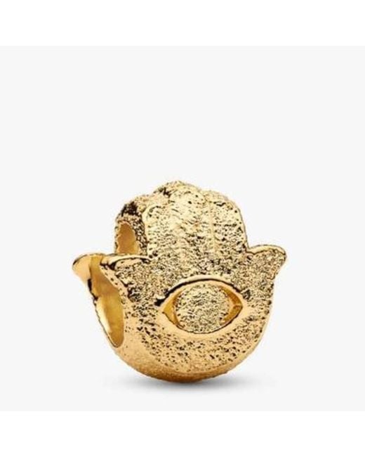 Pandora Metallic 14K-Plated Textured Hamsa Hand Mini Charm