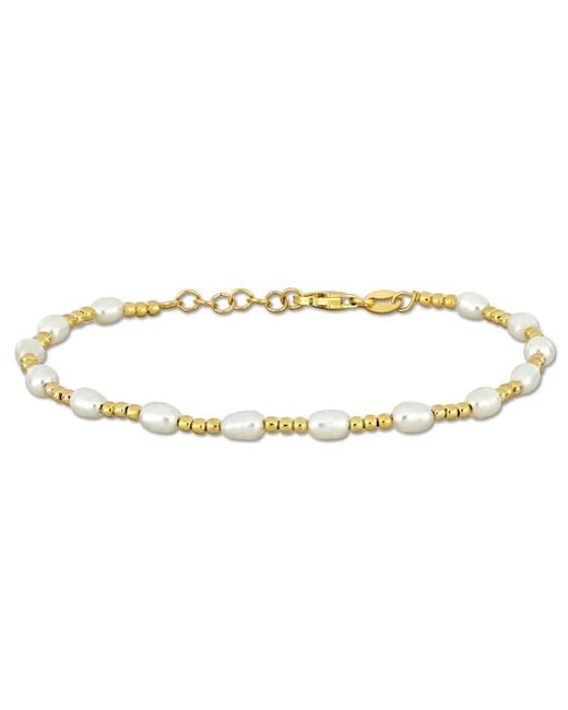Amour Metallic 3.5-5 Mm Cultured Freshwater Pearl And Bead Station Bracelet