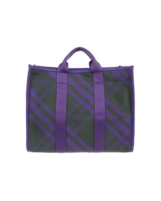 Burberry Blue Canvas Check Tote