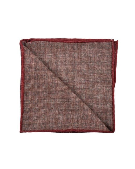 Brunello Cucinelli Purple Wool Geometric Pocketsquare for men