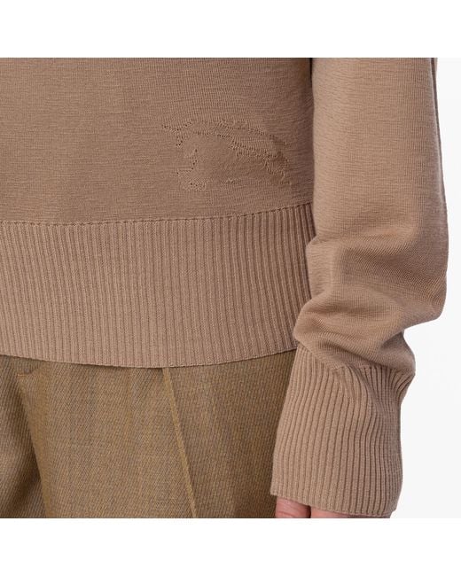 Burberry Natural Ekd Wool Rollneck Sweater