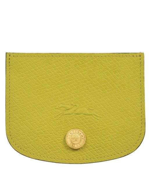 Longchamp Yellow Epure Leather Card Holder