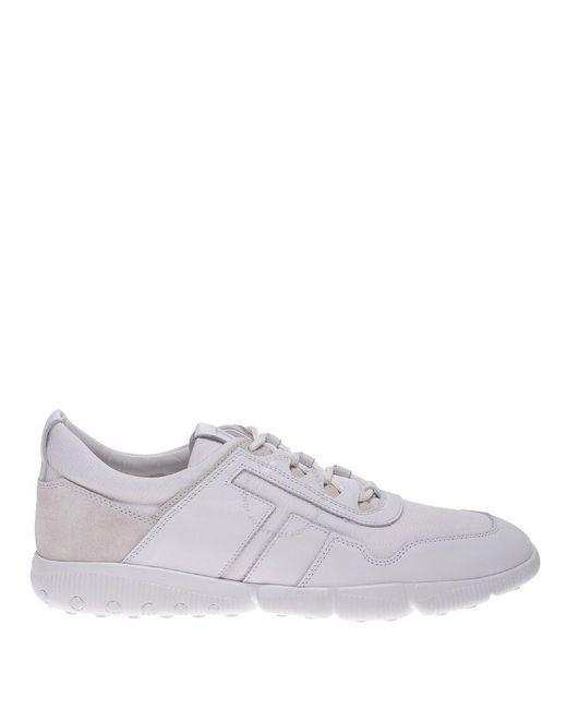 Tod's White Fabric And Leather Low-top Sneakers for men