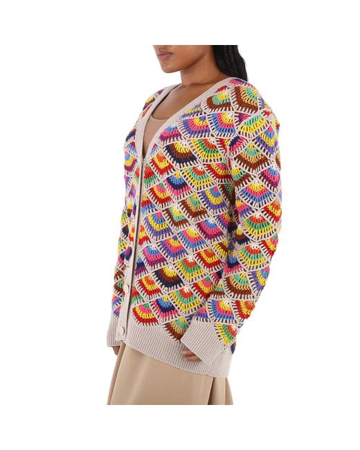 Chloé Multicolor Generous Crocheted Cardigan