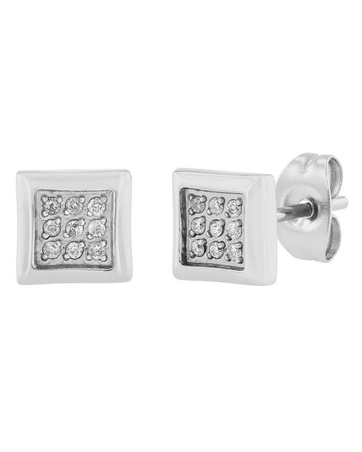 Robert Alton Metallic 1/10Ctw Stainless Steel Square Earring for men