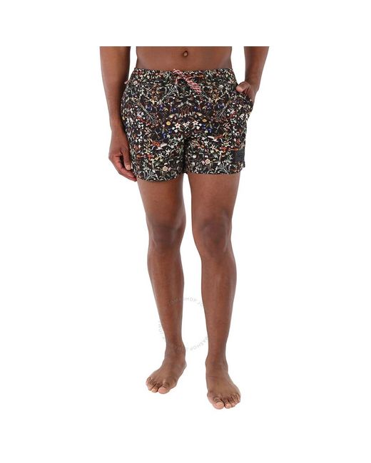 Burberry Black Greenford Floral Print Nylon Swim Shorts for men