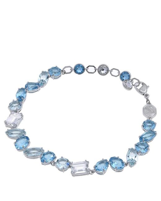 Swarovski Blue Gema Soft Bracelet Rhodium Shiny