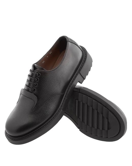 Ferragamo Black Leather Derby Shoes for men