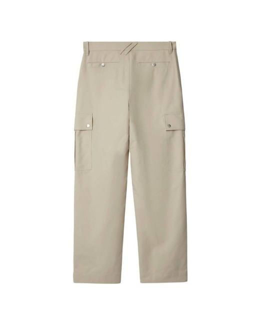Burberry Natural Cotton-Blend Cargo Trousers for men