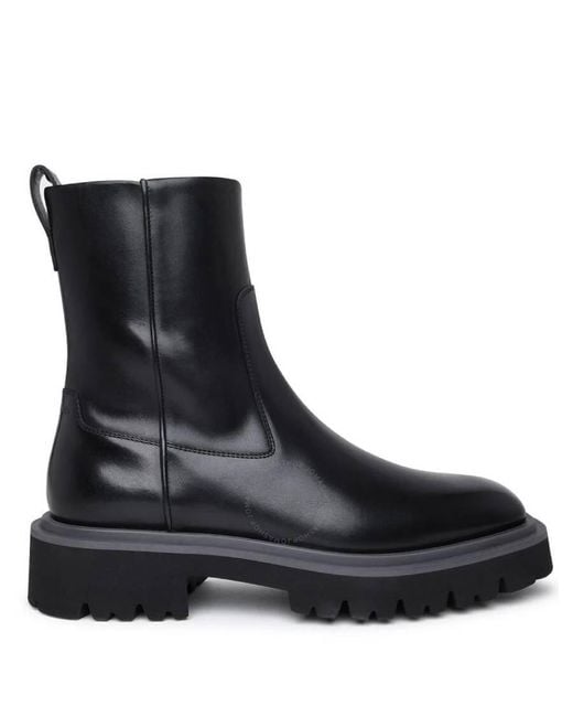 Ferragamo Black Demi Leather Ankle Boots for men