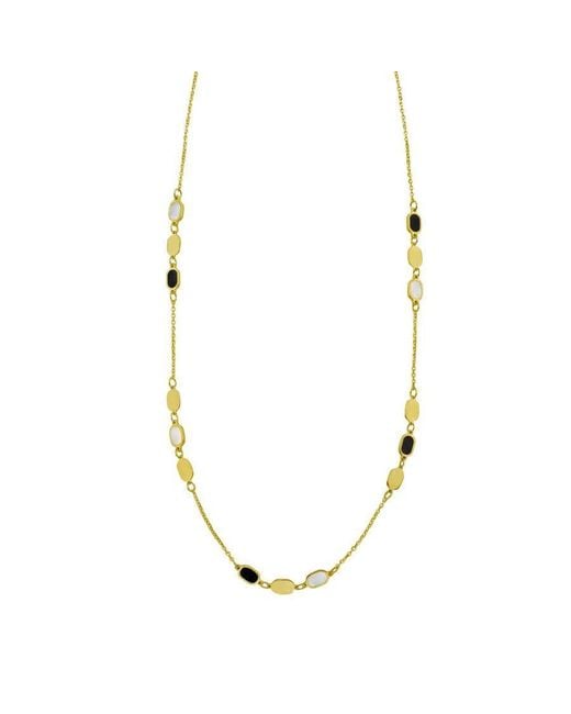 Tresorra Metallic 14K Onyx & Mop Inlay Links Necklace