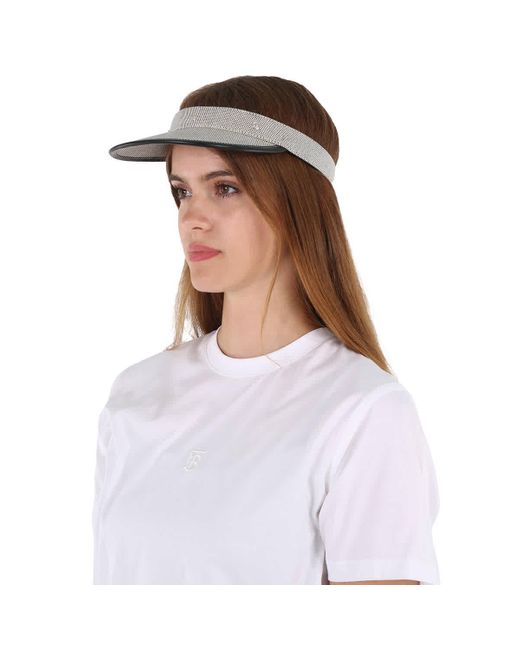 Burberry White Zip Pocket-detail Visor Hat
