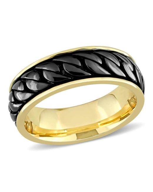 Amour Metallic Ribbed Design Ring for men