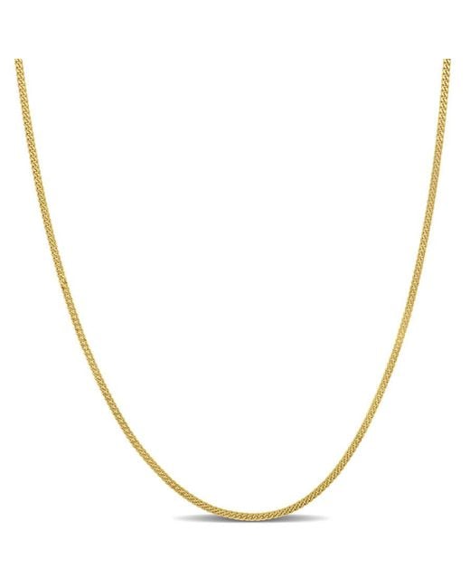 Amour Metallic 1Mm Diamond Cut Flat Curb Link Chain Necklace