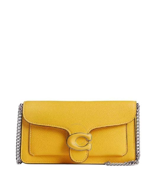 COACH Yellow Detachable Chain Strap Shoulder Bag