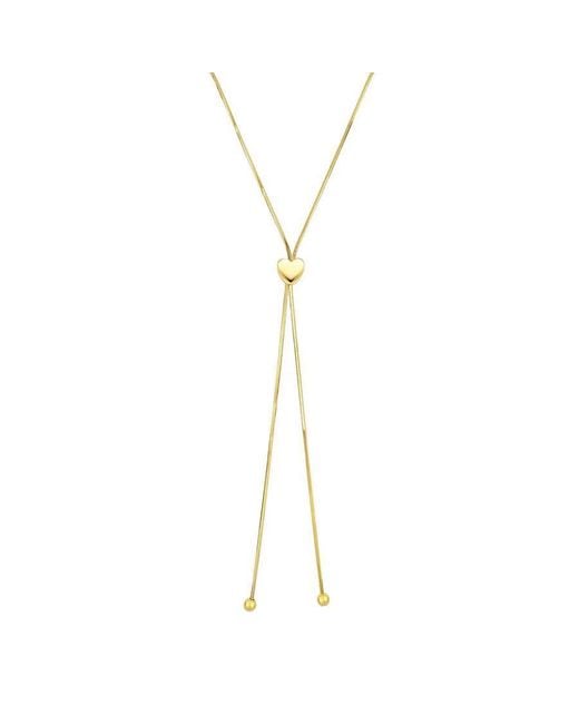 Tresorra Metallic 14K Heart Slide Friendship Necklace