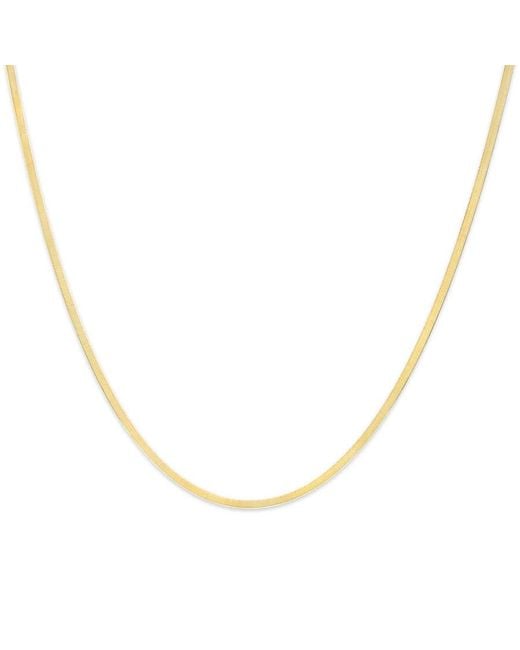 Haus of Brilliance Metallic Solid 14K 2.8Mm Imperial Herringbone Chain Necklace