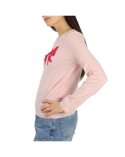 Comme des Garçons Girl Long Sleeve Bow Embroidered Sweater