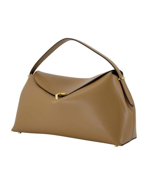Totême Natural T-Lock Top Handle Bag