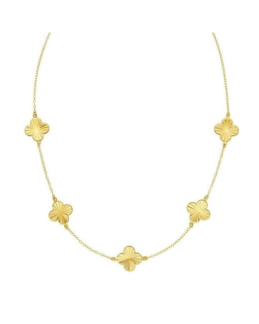 Tresorra Metallic 14K Golden Clover Necklace