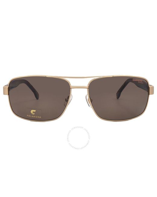 Carrera Brown Polarized Bronze Rectangular Sunglasses 8063/s 0aoz/sp 60 for men