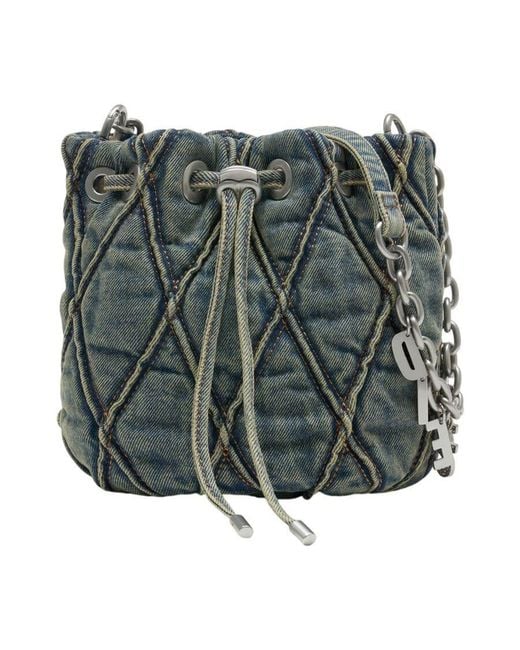 DIESEL Green Shoulder Bag Charm-D Bucket S