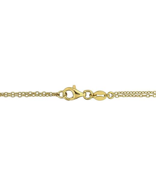 Created Forever Metallic 1/6Ct Tgw Created Ruby And 1/7Ct Tw Lab-Grown Diamond Triple Heart Bracelet