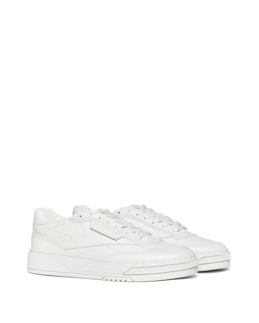 Reebok White Club C Ltd Cracked Leather Low-Top Sneakers