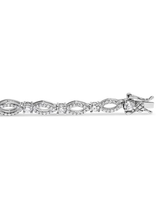 Haus of Brilliance Metallic 10K 3.00 Cttw Diamond Link Bracelet
