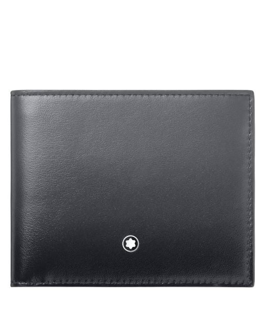 Montblanc Gray Meisterstuck 6Cc Leather Wallet for men