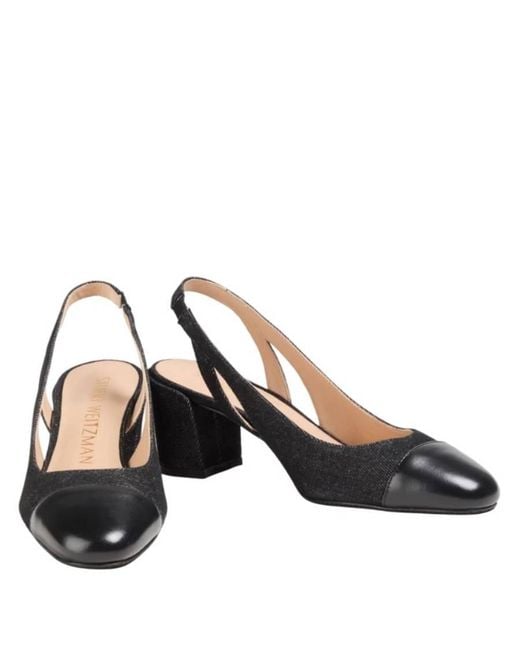 Stuart Weitzman Black 50 Sleek Slingback Pumps