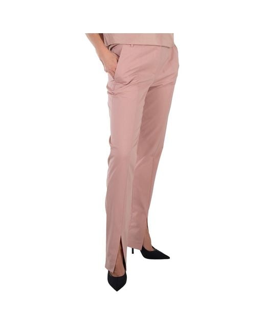 Tibi Pink Toffee Wool-Blend Cassius Suiting Slim Pants