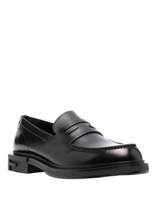 Fendi Black Frame Slip-On Leather Loafers, Brand Size 6 (Us for men
