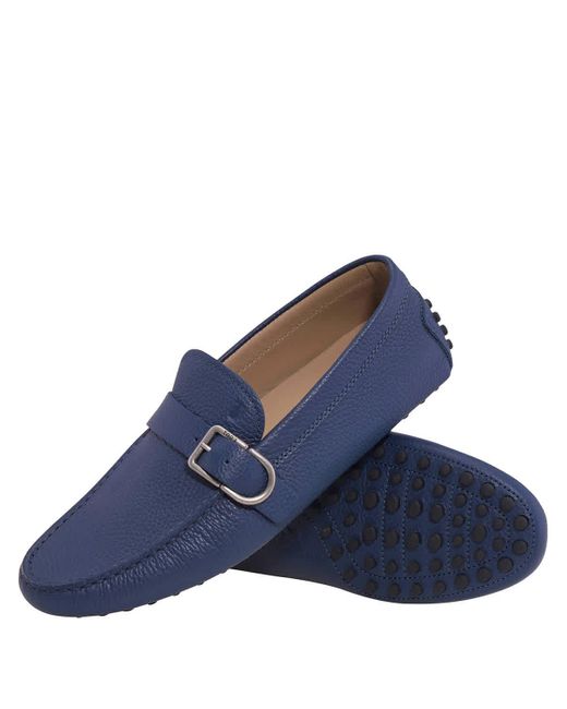Tod's Blue Gommini Buckled Leather Loafers for men