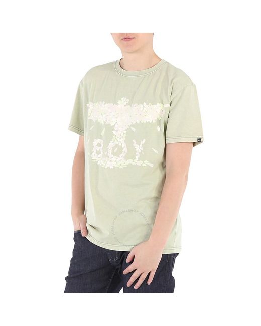 BOY London Natural Washed Boy Eagle Blossom Cotton T-shirt for men