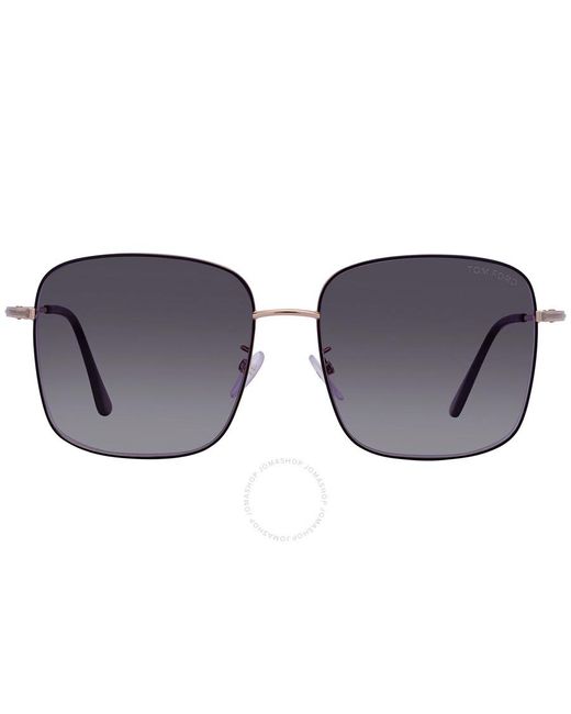 Tom Ford Gray Grey Gradient Square Sunglasses