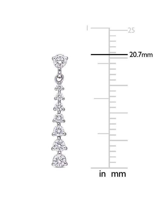 Amour White 1/2 Ct Tdw Diamond Graduated Drop Earrings