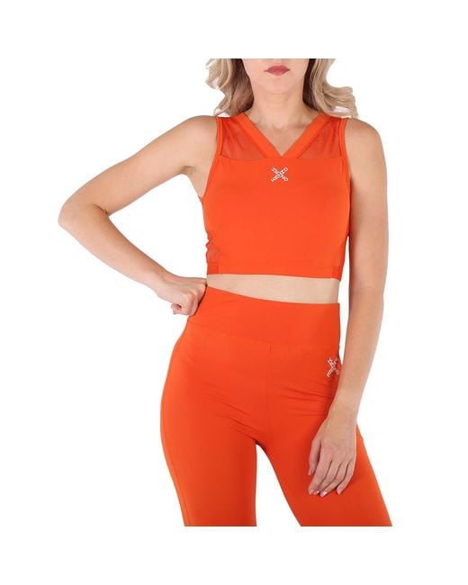 KENZO Orange Ladies Logo-Print Sports Bra