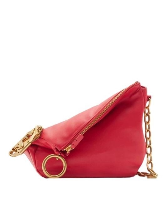 Burberry Red Small Puffy Nappa Knight Shoulder Bag