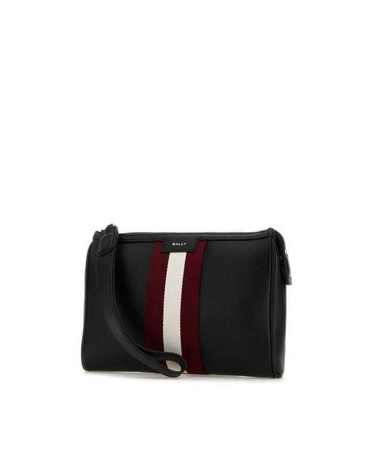 Bally Black Leather Clutch for men