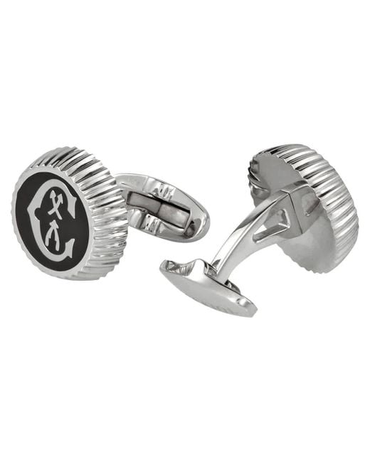 Charriol Metallic Steel / Logo Cufflinks for men