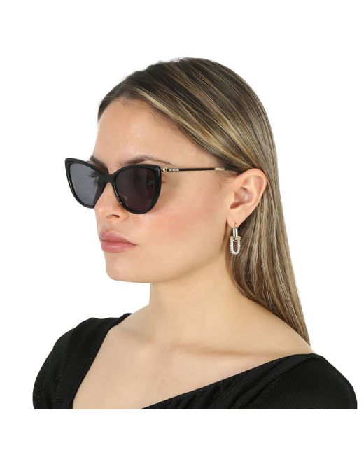 Moschino Black Cat Eye Sunglasses Mol036/s 0807/ir 54